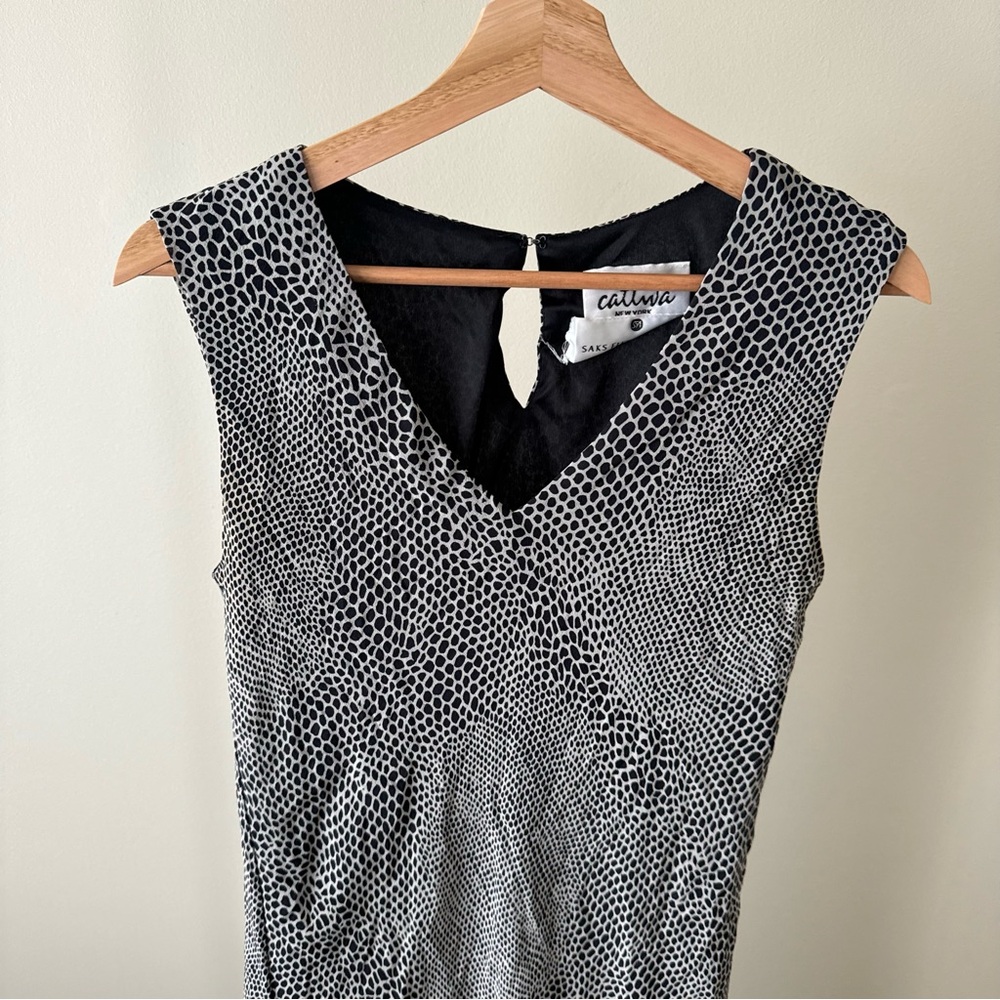 Vintage y2k Saks Fifth Avenue Black and White Midi Dress